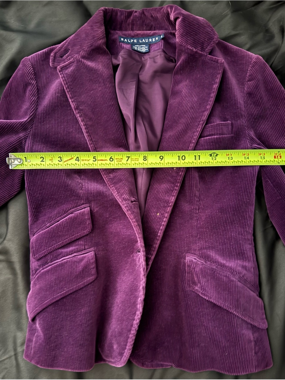 Ralph Lauren Deep Plum Corduroy Blazer Jacket Beautiful! - Picture 5 of 9